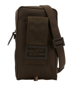 Baguette Phone Crossbody, Nylon, Brown, 3*